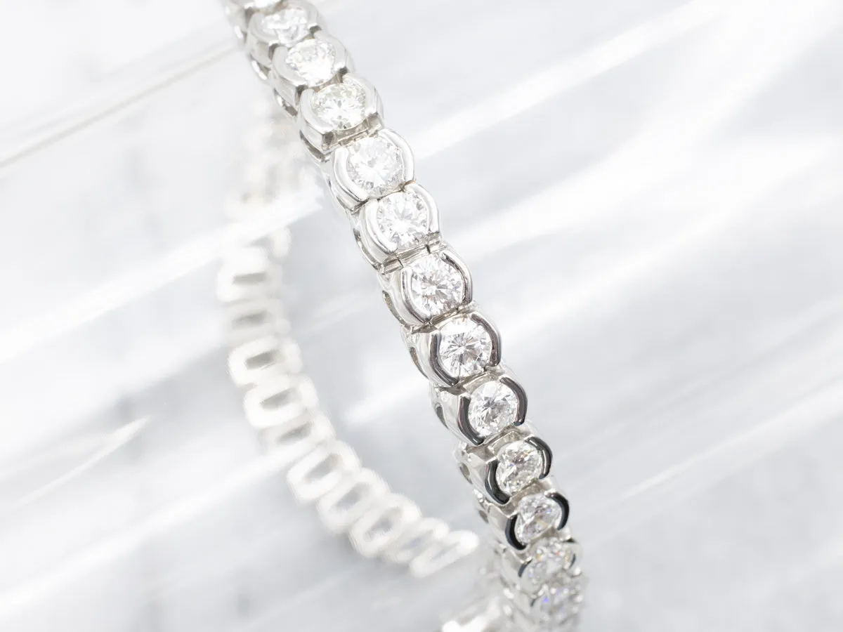 Semi-Bezel Set Diamond Tennis Bracelet