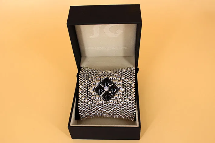 SG Liquid Metal PRB2-AS?C Antique Silver and Onyx Bracelet by Sergio Gutierrez