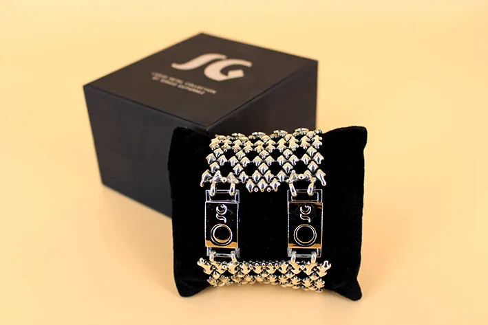 SG Liquid Metal TB43 AS?C Antique Silver Finish ?C Bracelet by Sergio Gutierrez