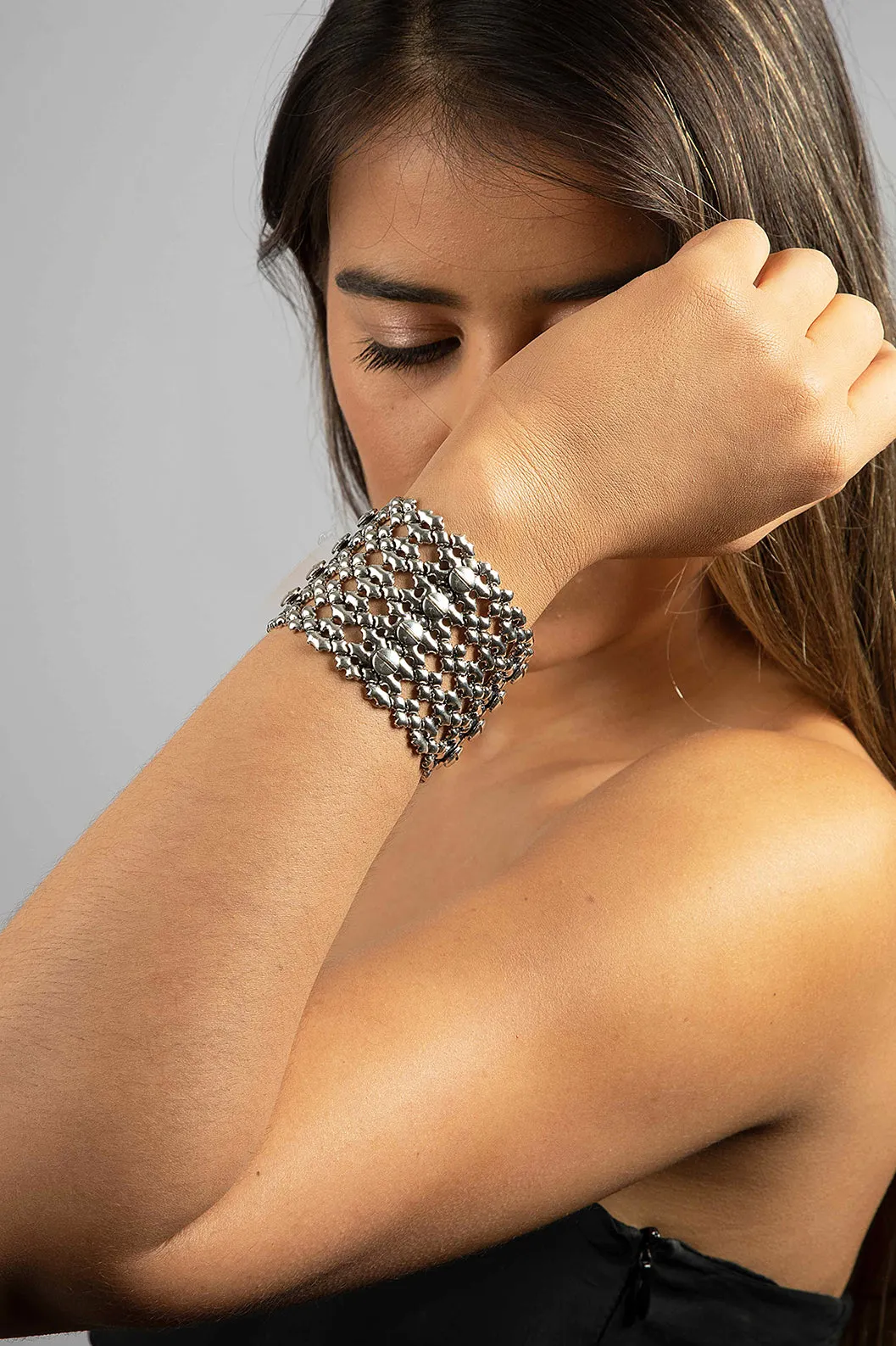 SG Liquid Metal TB43 AS?C Antique Silver Finish ?C Bracelet by Sergio Gutierrez
