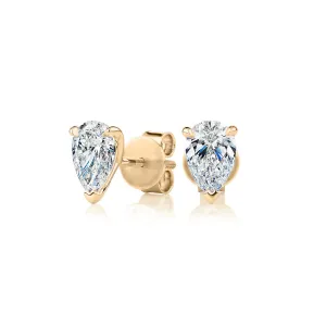 Signature Simulant Diamond 1.40 carat* TW pear stud earrings in 14 carat yellow gold
