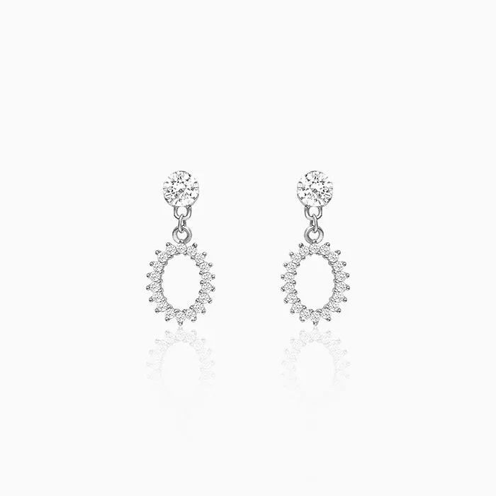 Silver Hollow Zircon Drop Studs