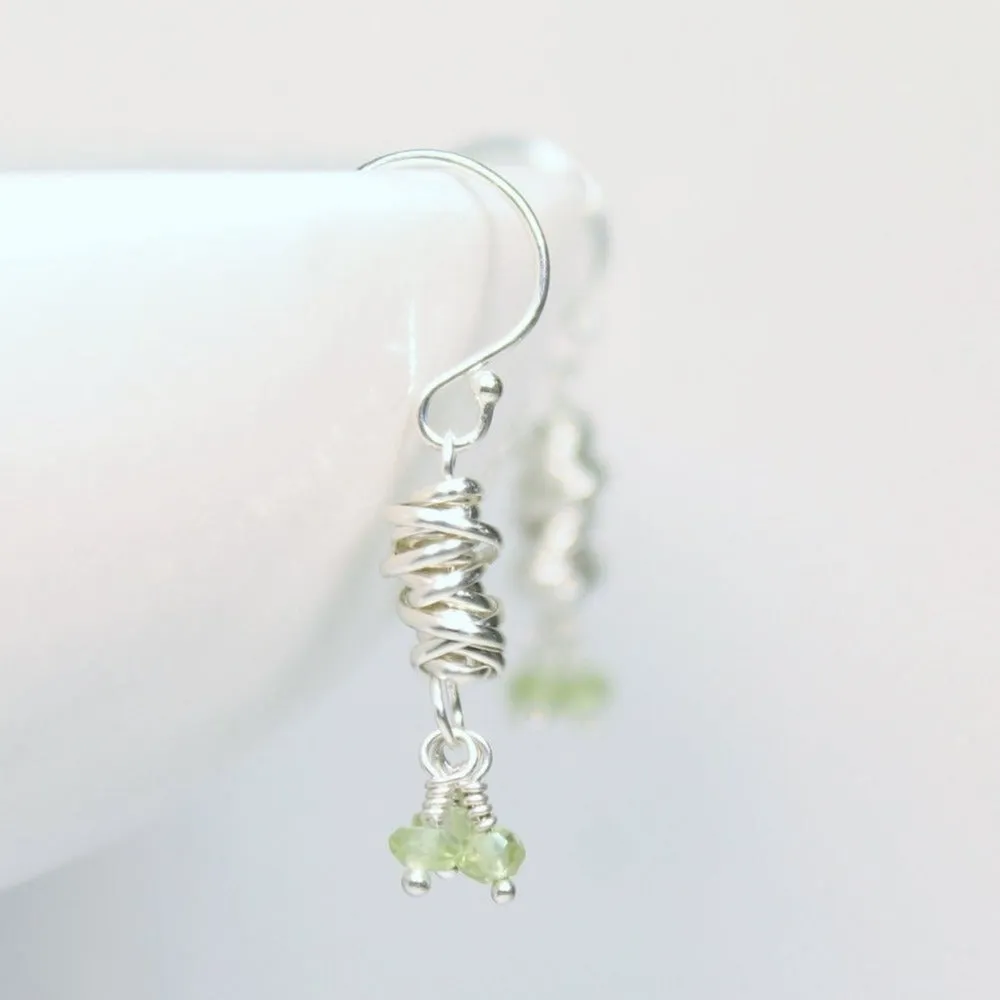 Silver Micro-Twist and Gemstone Earring