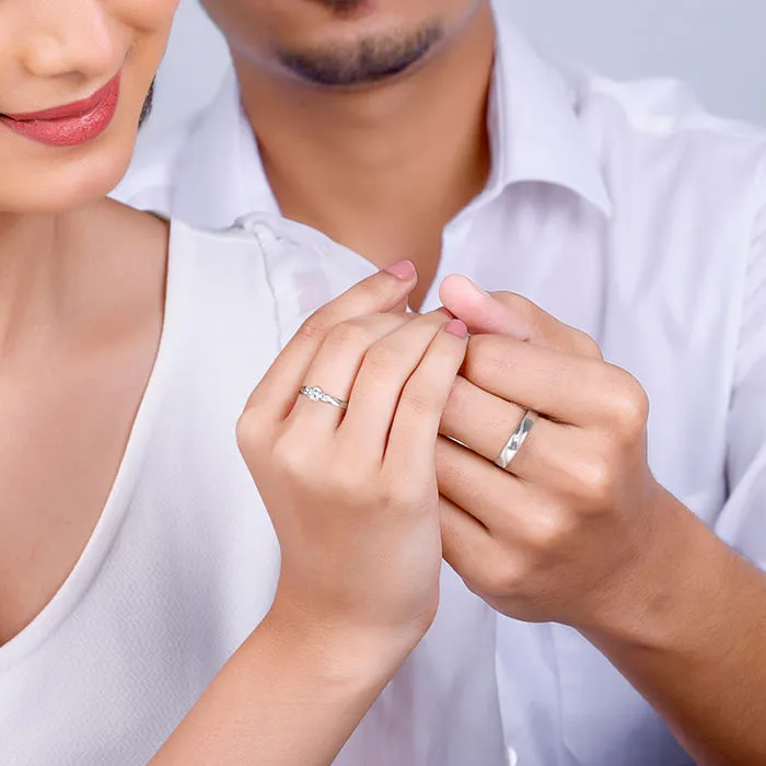 Silver We Are Together Couple Rings