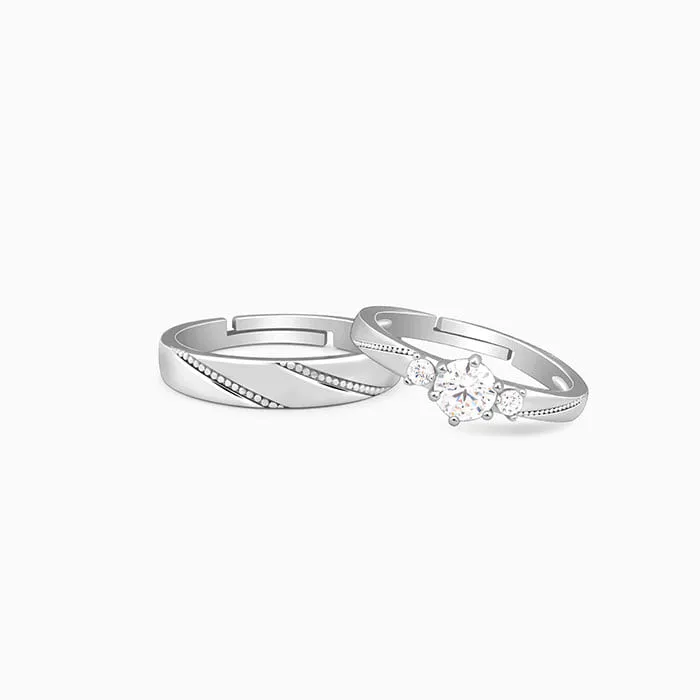 Silver We Are Together Couple Rings
