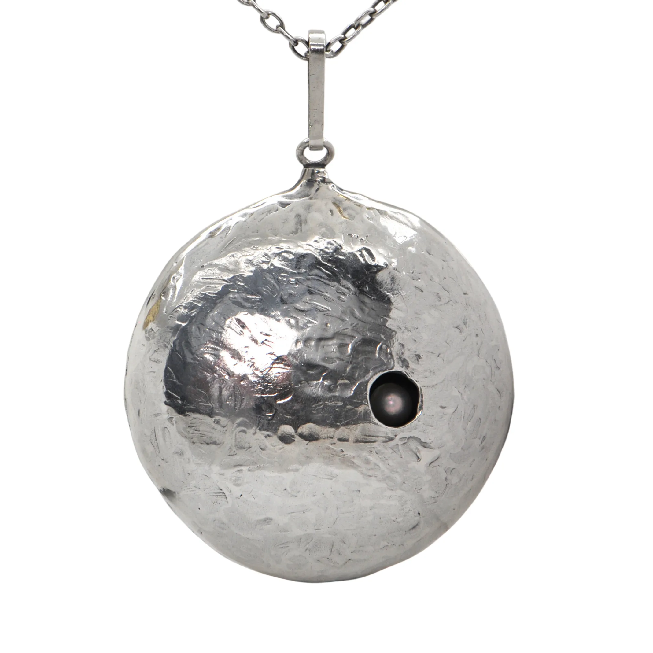 Singed Walter Schluep Sterling Silver and Pearl Necklace (C.1972)