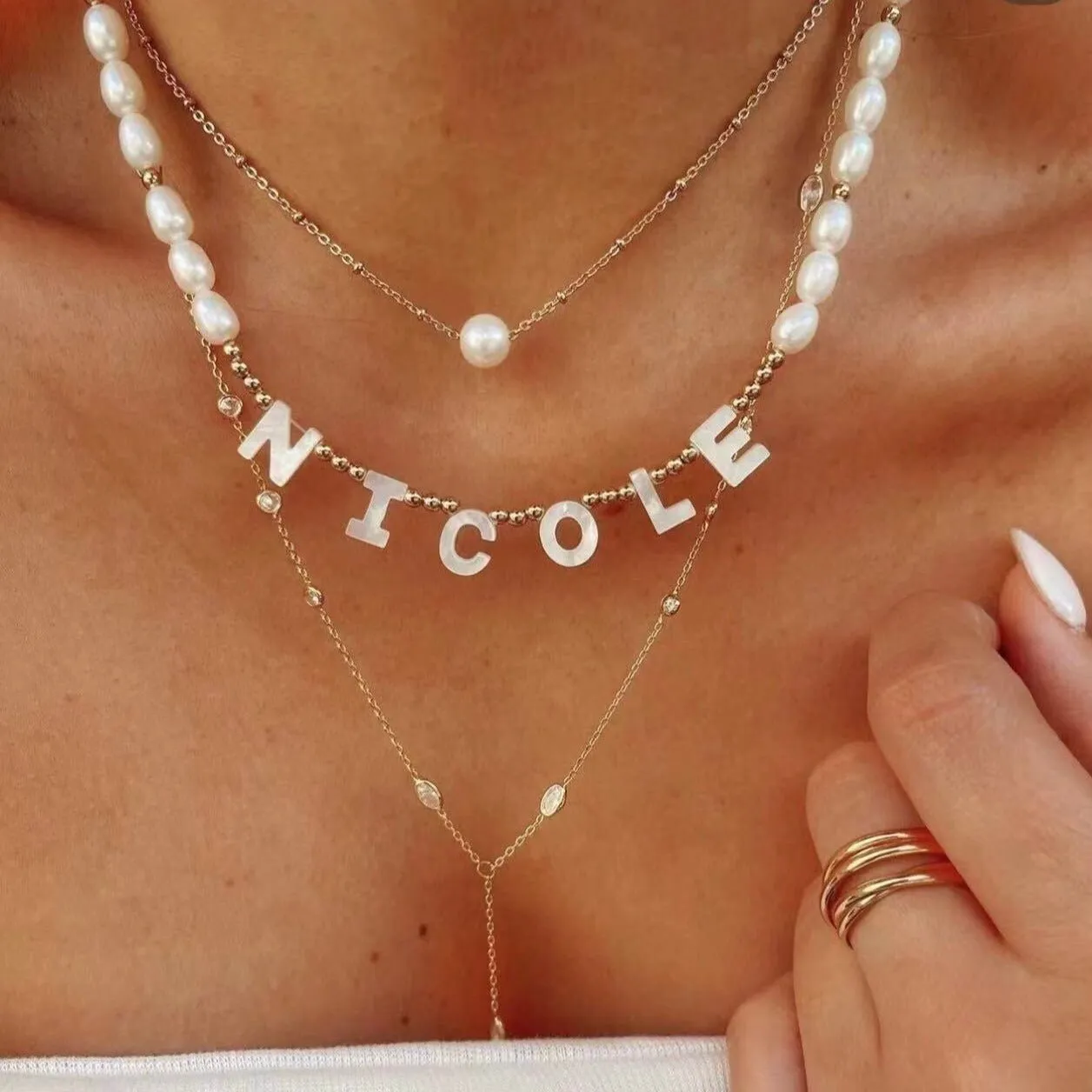 Single Pearl Chain Necklace Type B