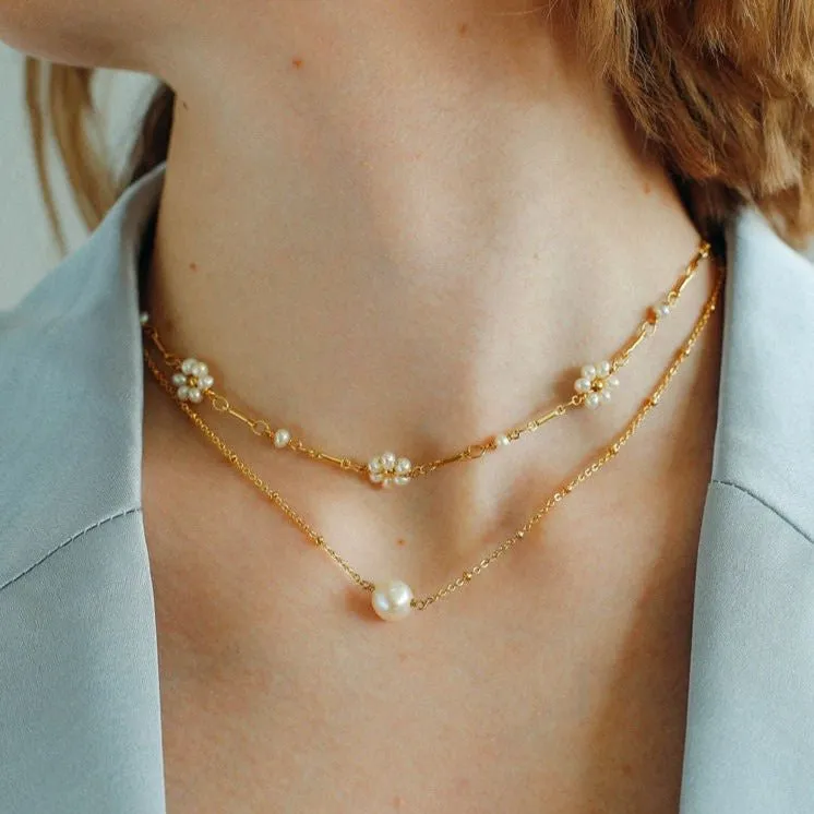 Single Pearl Chain Necklace Type B