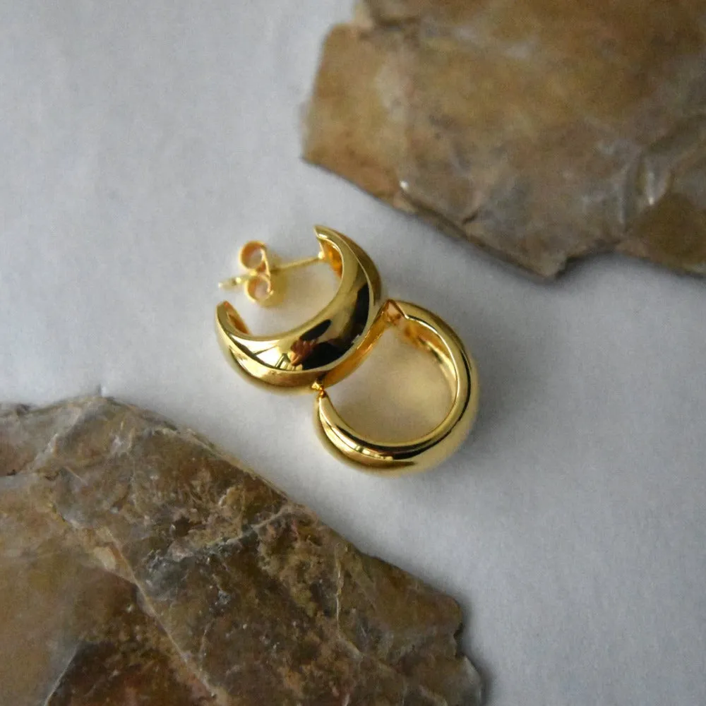 Small Wide Hoop Stud