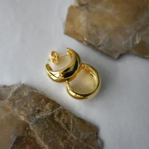Small Wide Hoop Stud