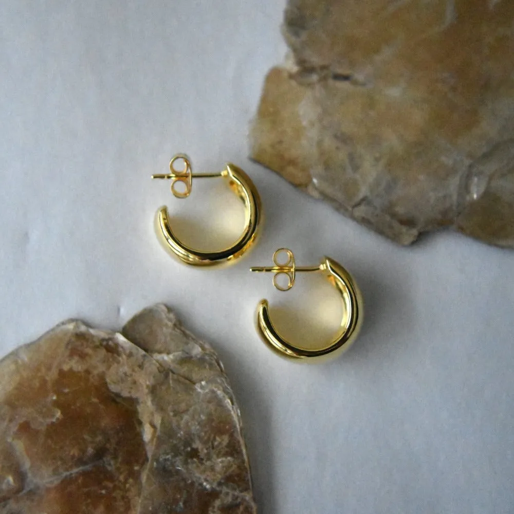 Small Wide Hoop Stud