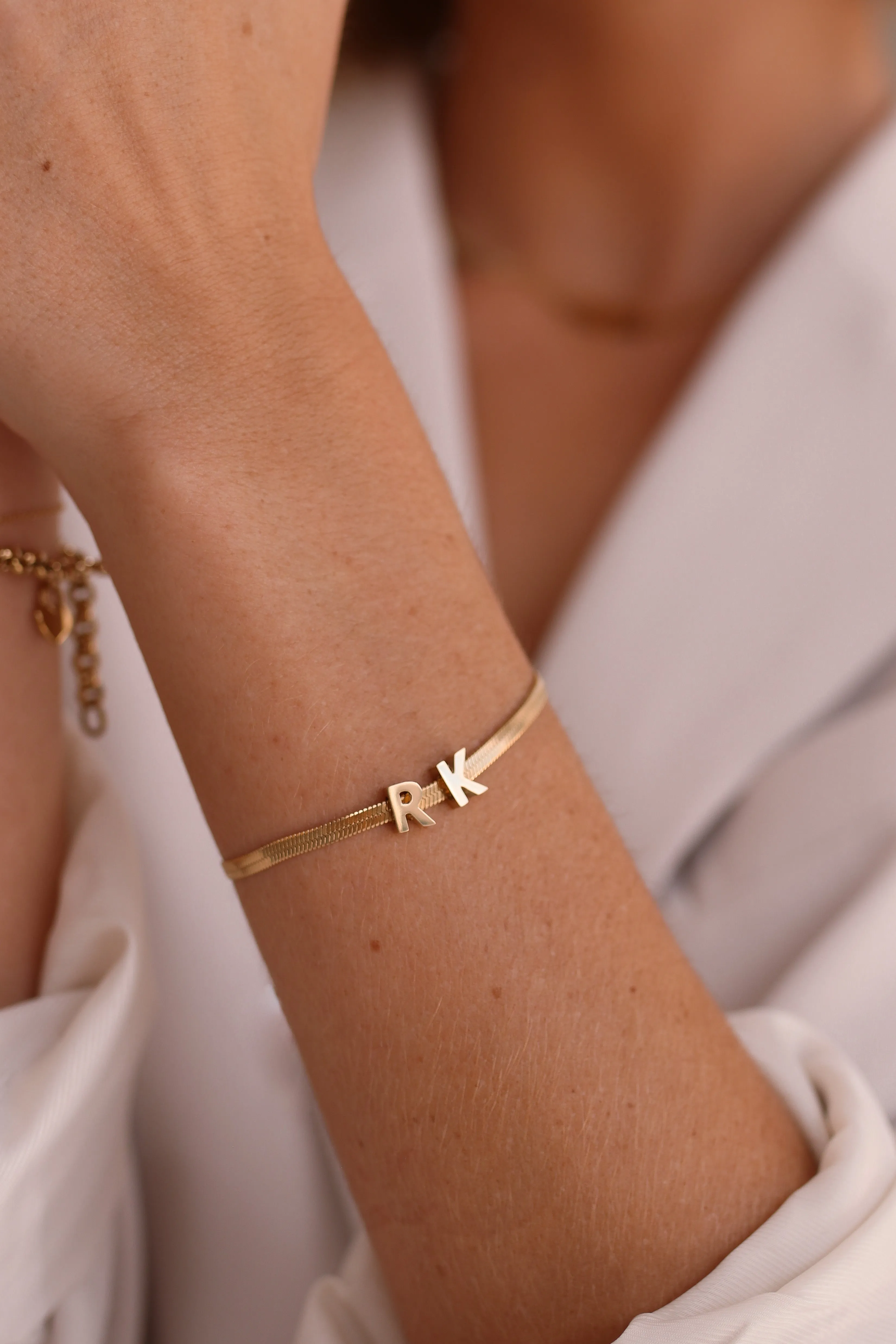 Solene - Stainless Steel Letter Initial Bracelet