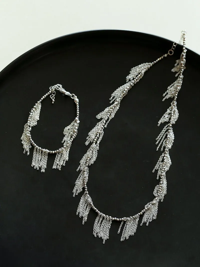 Sparkling Disco Tassel Necklace