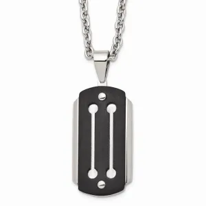 Stainless Steel Brushed and Polished Black IP-plated Necklace