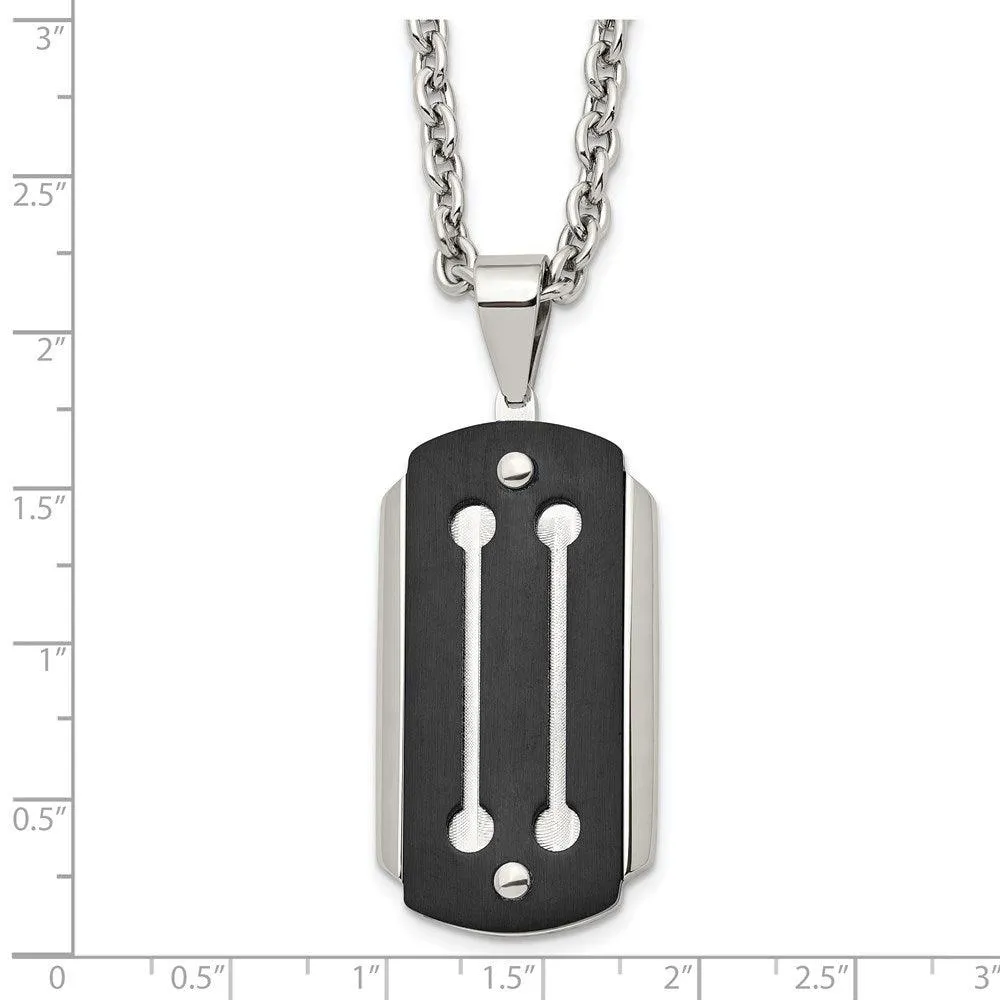 Stainless Steel Brushed and Polished Black IP-plated Necklace