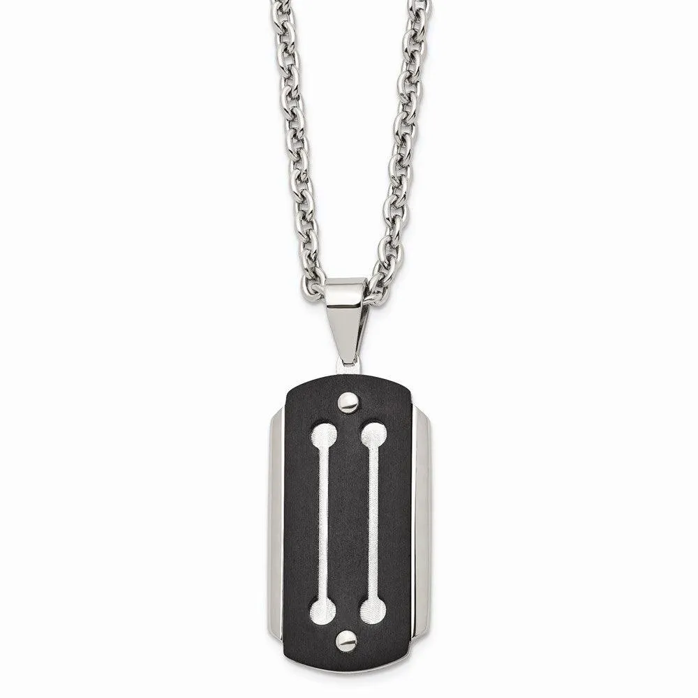 Stainless Steel Brushed and Polished Black IP-plated Necklace