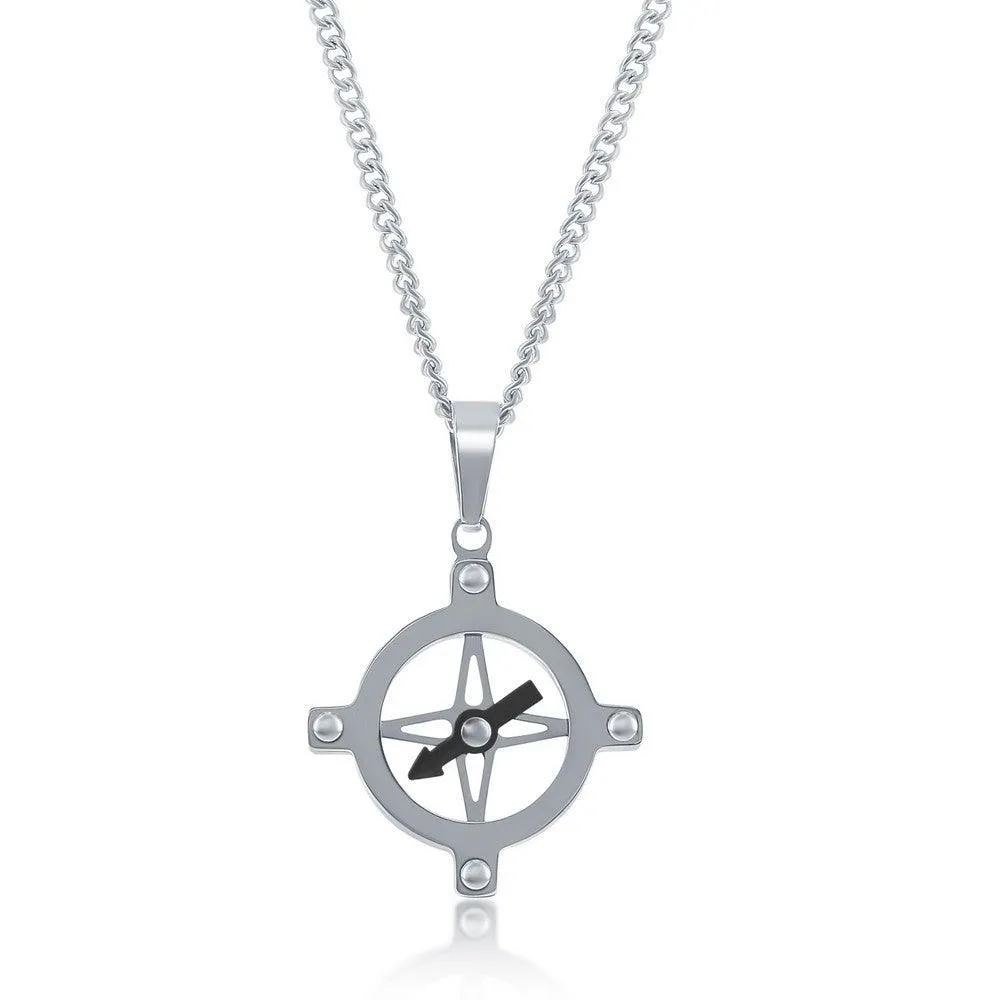 Stainless Steel Compass Pendent with Chain