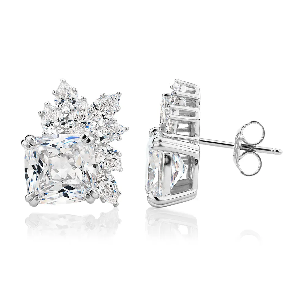 Statement earrings with 8.76 carats* of diamond simulants in sterling silver