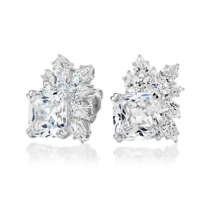 Statement earrings with 8.76 carats* of diamond simulants in sterling silver