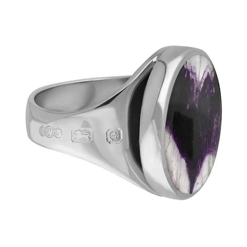 Sterling Silver Blue John Hallmark Small Round Ring