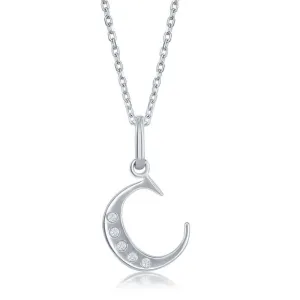 Sterling Silver Diamond "C" Initial Pendant Chain