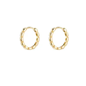 Sterling Silver Pyramid Hoop Earrings