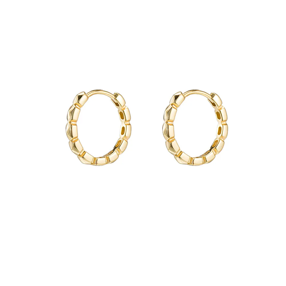 Sterling Silver Pyramid Hoop Earrings
