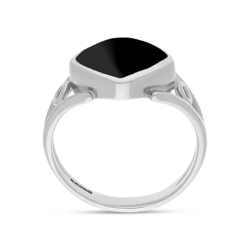 Sterling Silver Whitby Jet Cushion Cut Ring