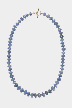 Strand Necklace, Tanzanite & Emerald