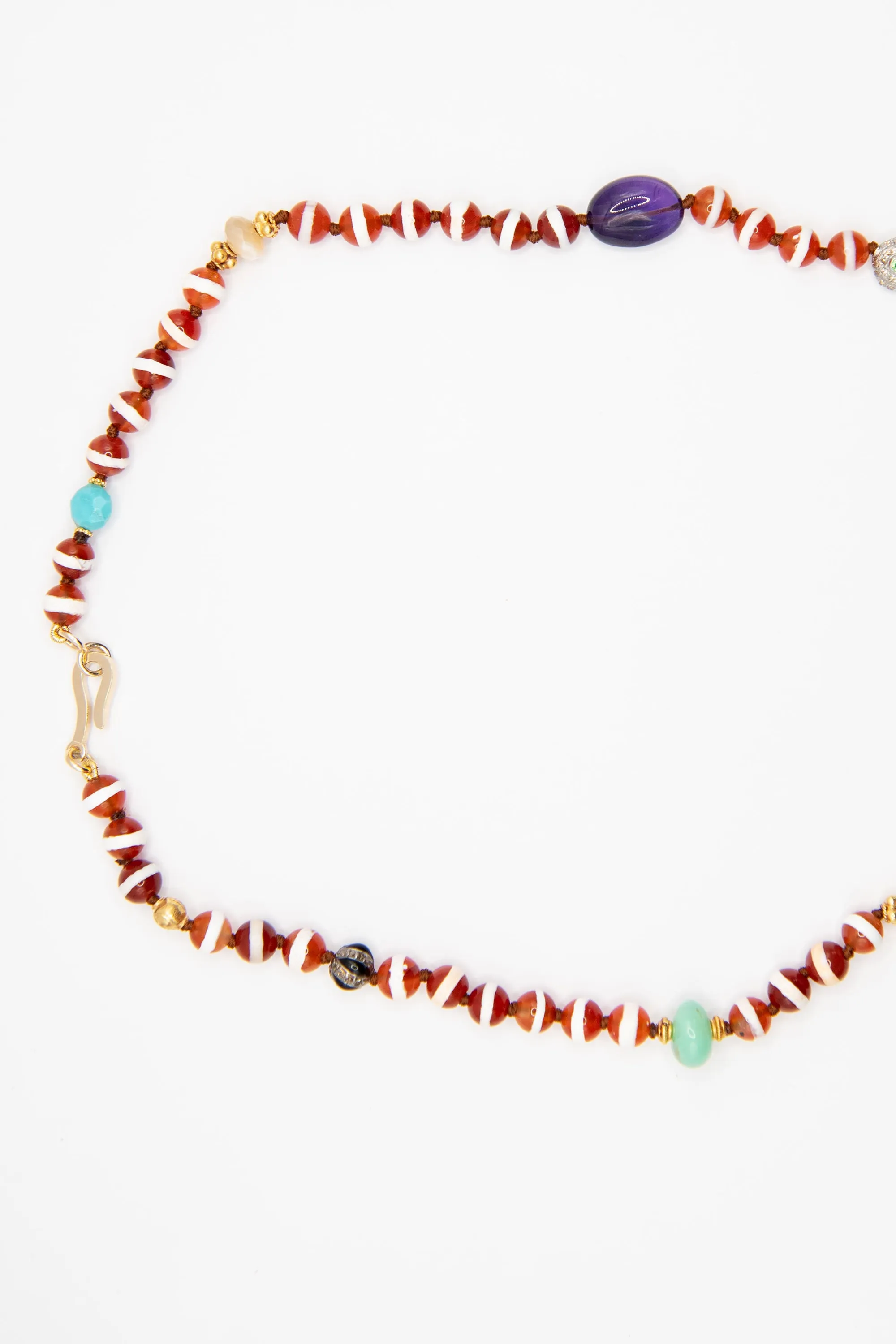 Stripe Necklace, Brown Agate