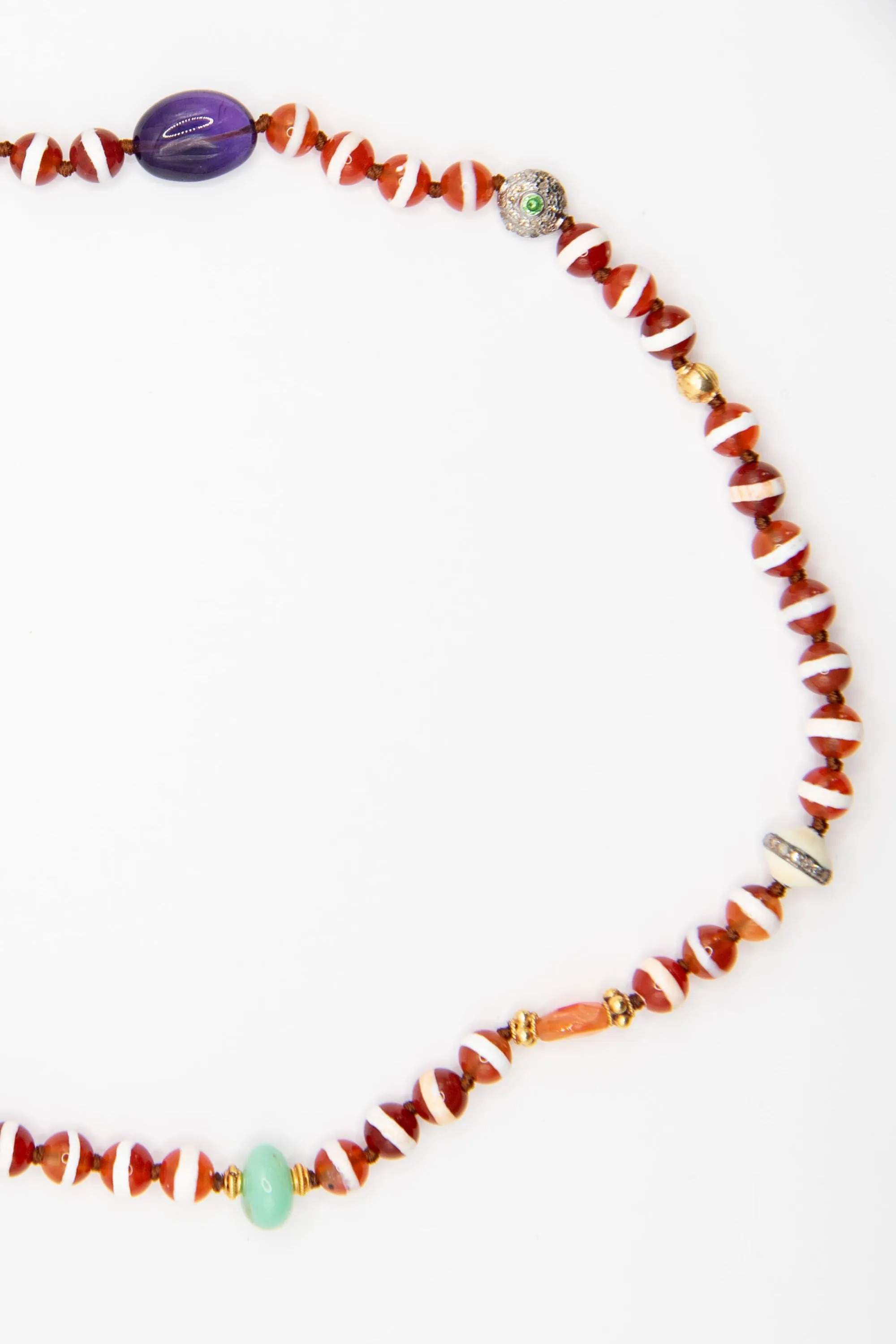 Stripe Necklace, Brown Agate