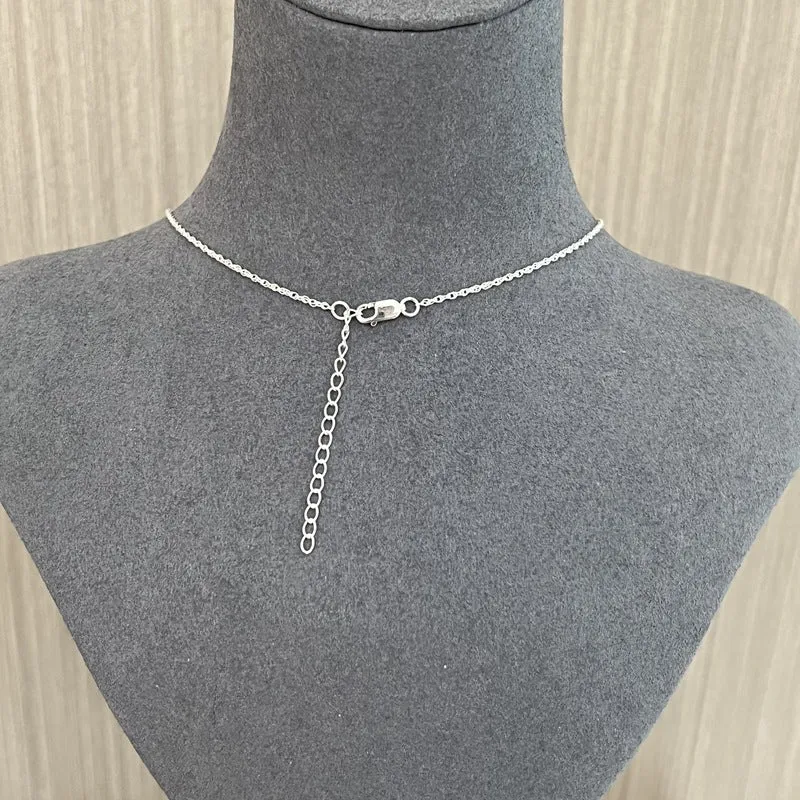 Stylish Large Water Drop Pendant Necklace - Sterling Silver
