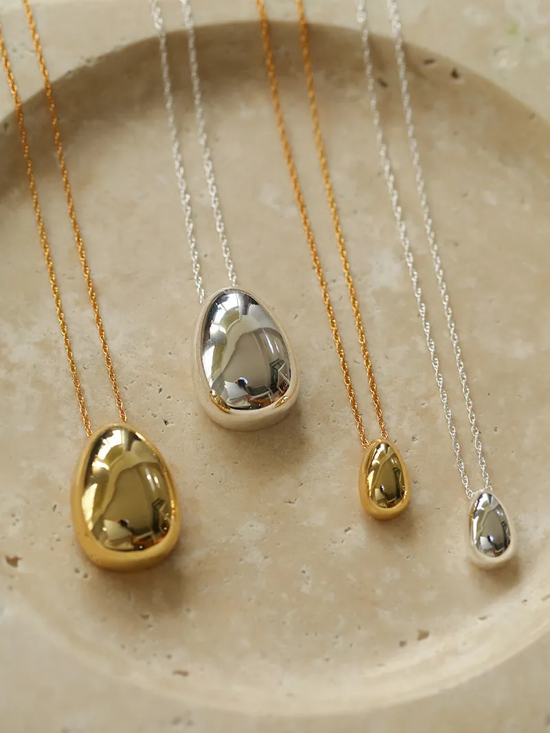 Stylish Small Water Drop Pendant Necklace - Sterling Silver