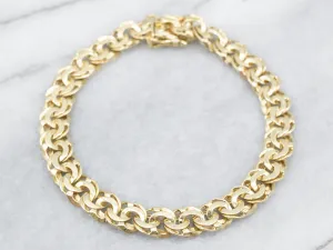 Substantial Gold Chunky Double Curb Bracelet with Box Clasp