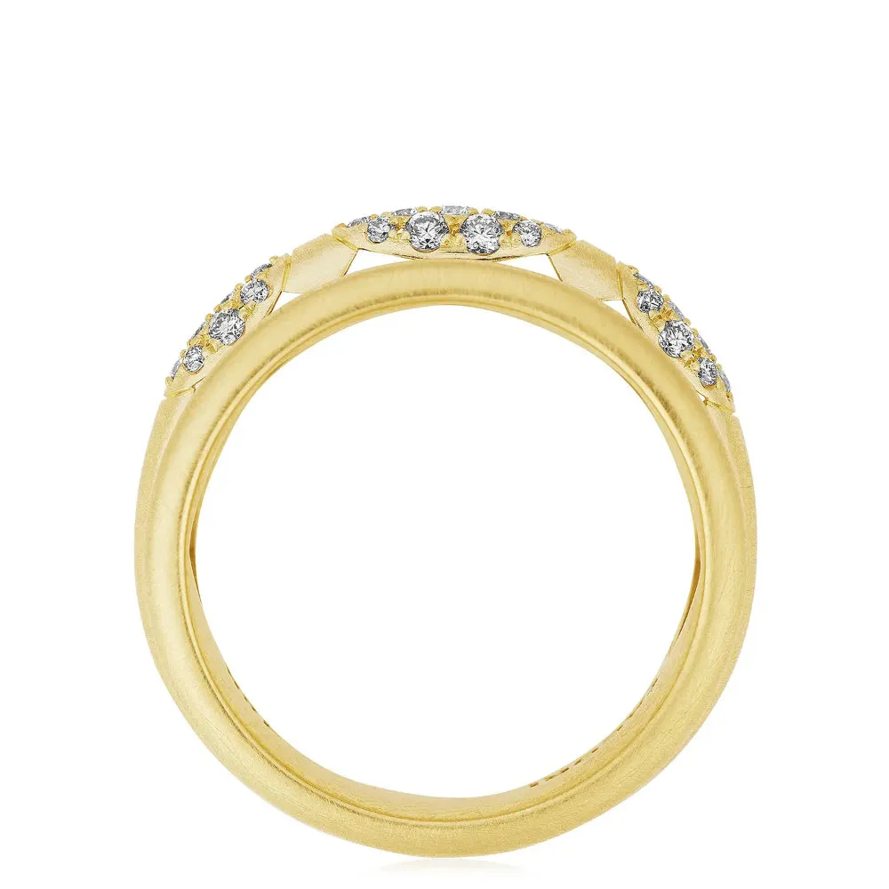 Tacori 18k Crescent Eclipse Satin Stacked Ring