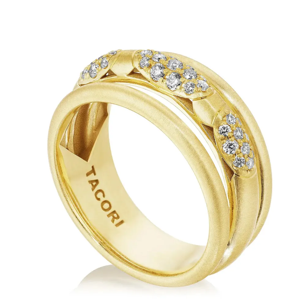 Tacori 18k Crescent Eclipse Satin Stacked Ring