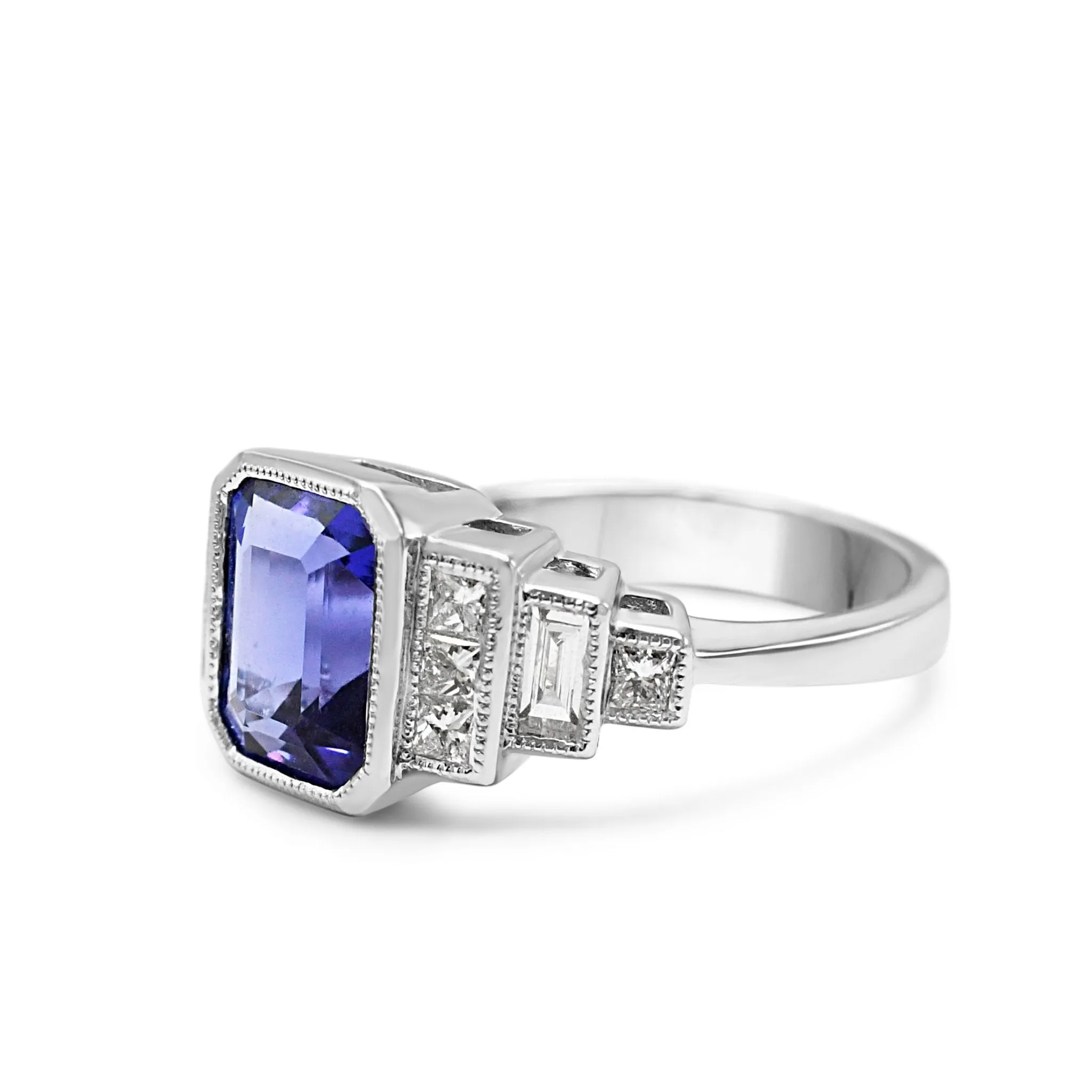 Tanzanite & Diamond Dress Ring - 18ct White Gold