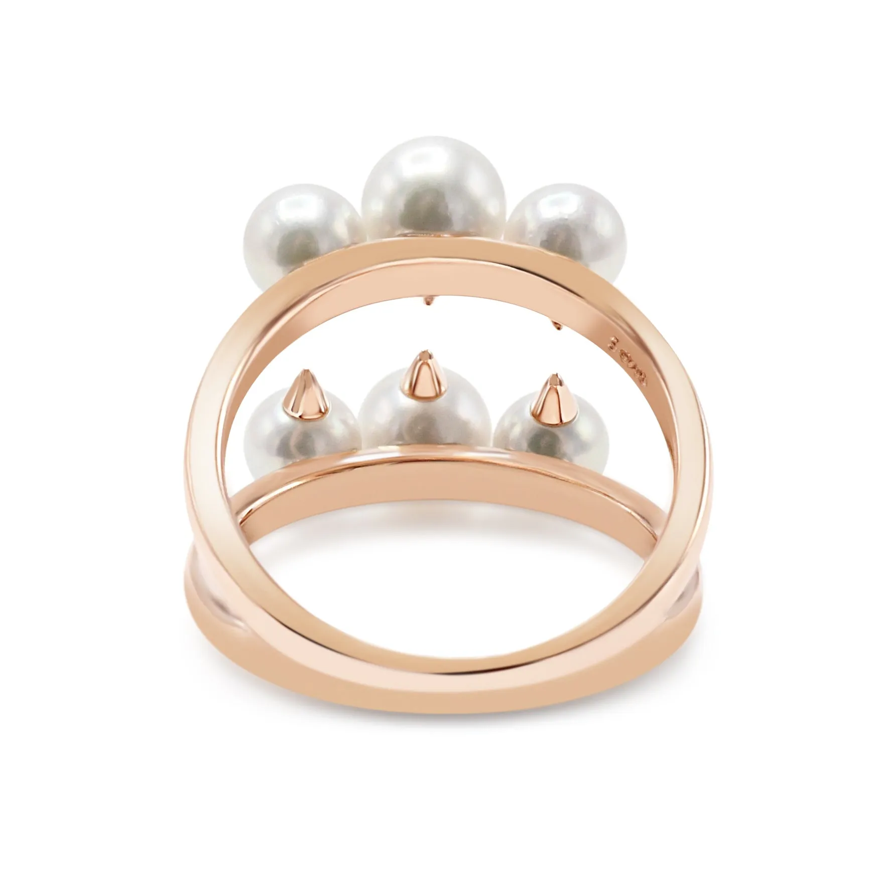 Tasaki Danger Signature Ring Akoya Pearls.