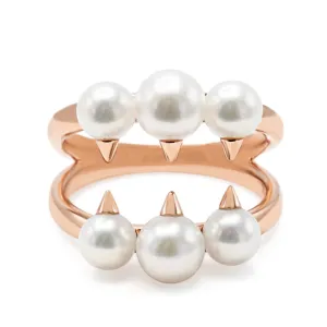 Tasaki Danger Signature Ring Akoya Pearls.