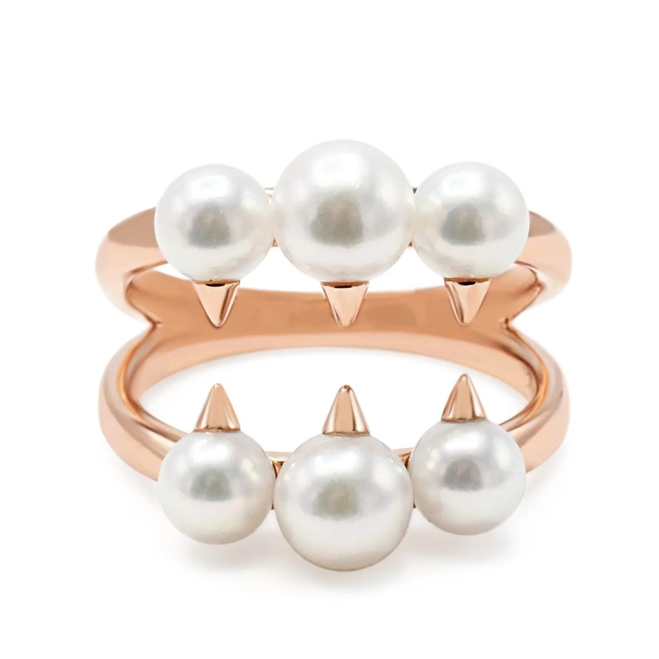 Tasaki Danger Signature Ring Akoya Pearls.