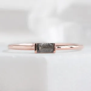 The Baguette Salt and Pepper Diamond Line Ring | Yellow, Rose or White Gold