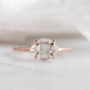 The Herkimer Diamond Ring | Yellow, Rose or Sterling Silver