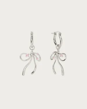 The Miffy Earrings in Pink Silver