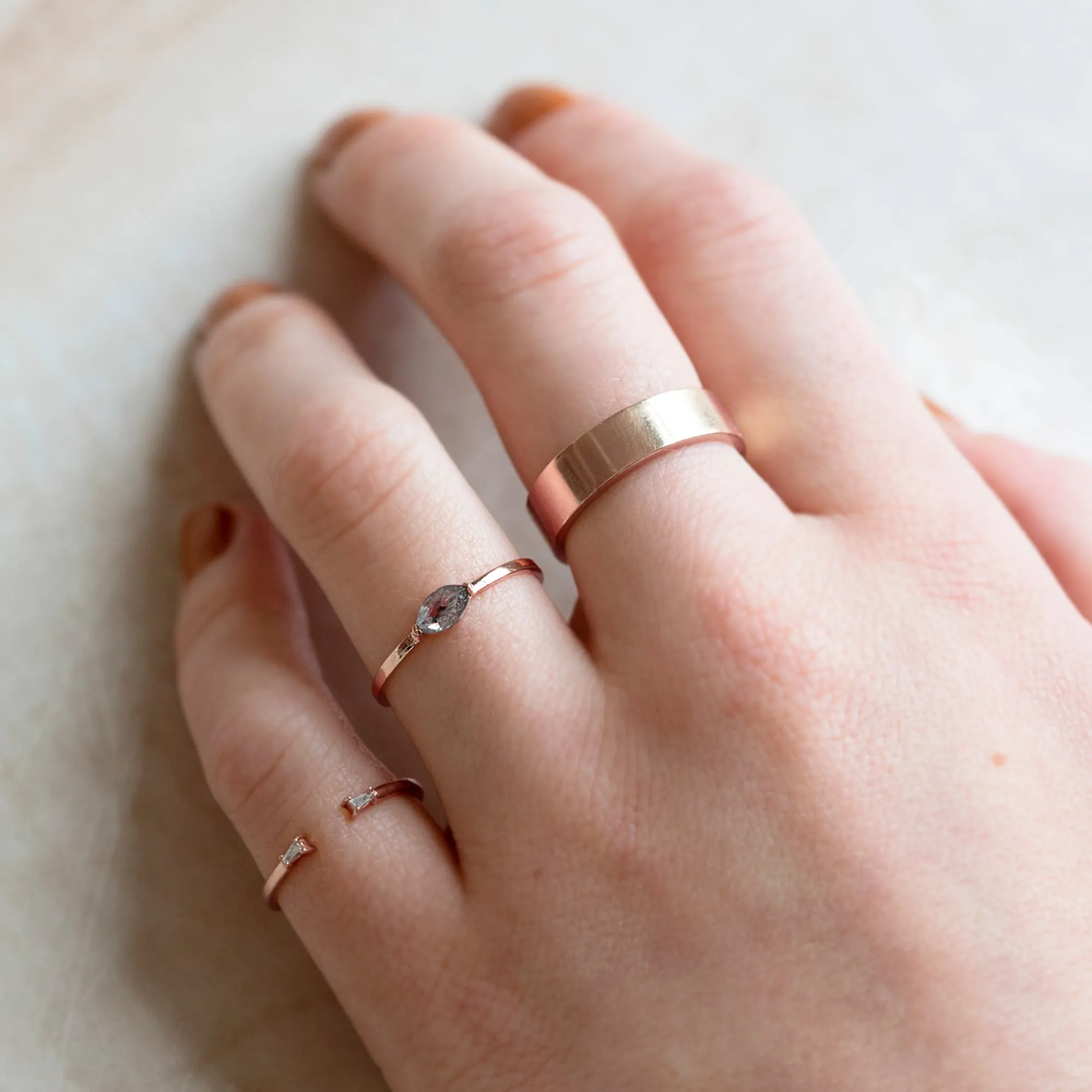 The Salt and Pepper Diamond Eye Ring | Yellow, Rose or White Gold