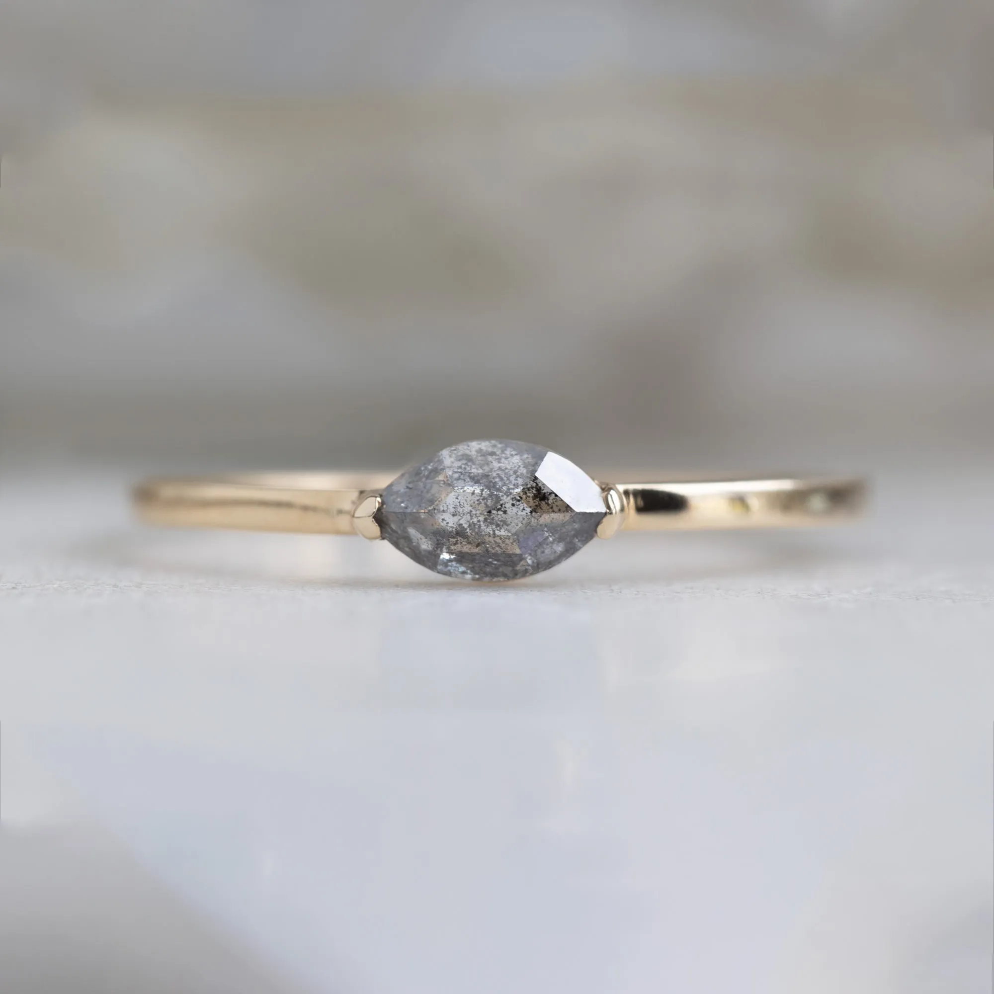 The Salt and Pepper Diamond Eye Ring | Yellow, Rose or White Gold
