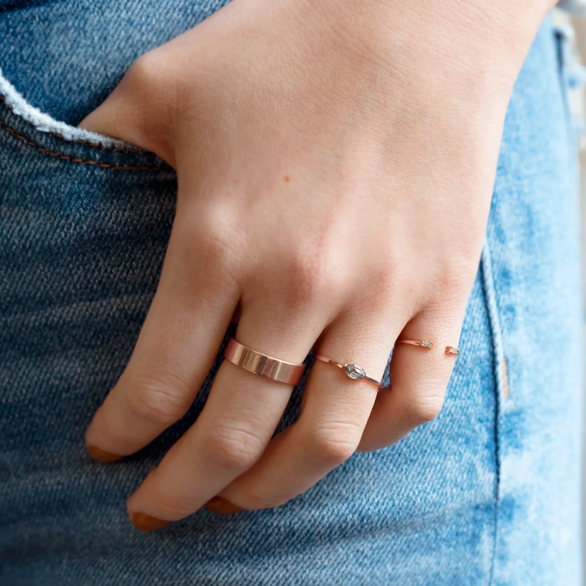 The Salt and Pepper Diamond Eye Ring | Yellow, Rose or White Gold