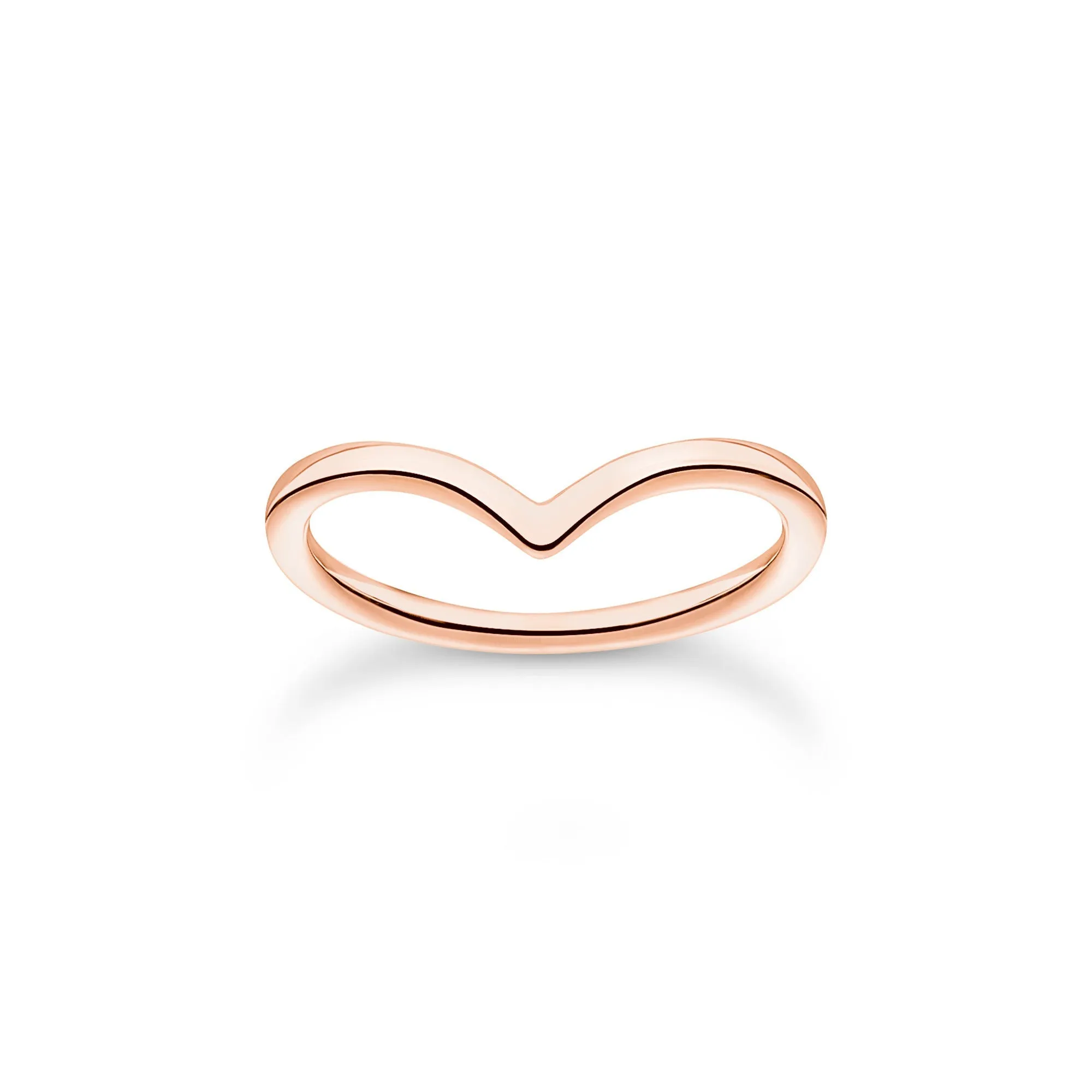 Thomas Sabo Charm Club Rose Gold Plated Sterling Silver V-Shape Ring