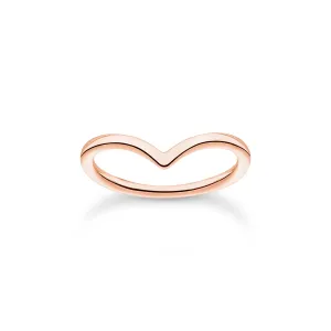 Thomas Sabo Charm Club Rose Gold Plated Sterling Silver V-Shape Ring