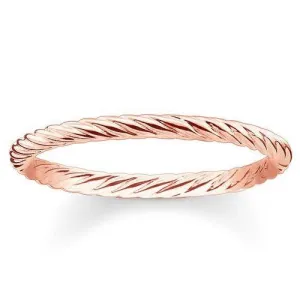 Thomas Sabo Glam And Soul Rose Gold Plated Silver Cord Look Ring D