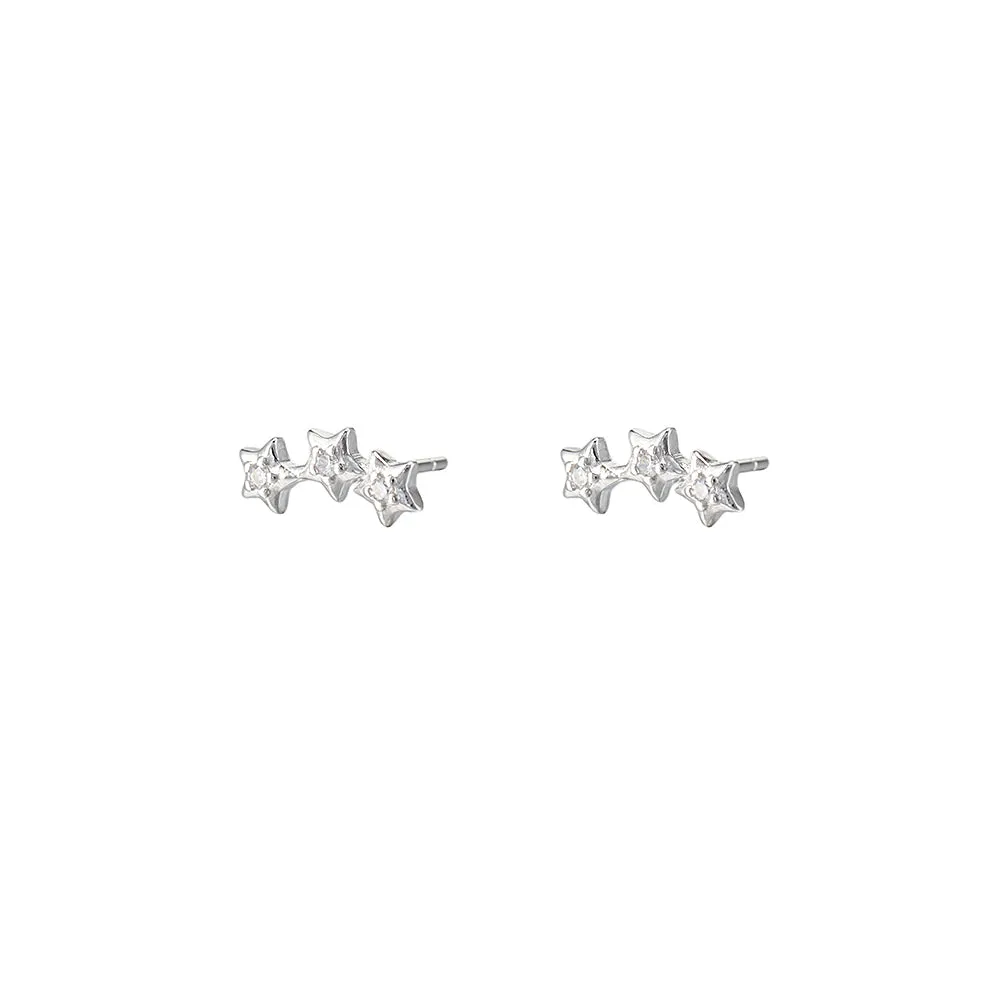 Three Star Stud Earrings